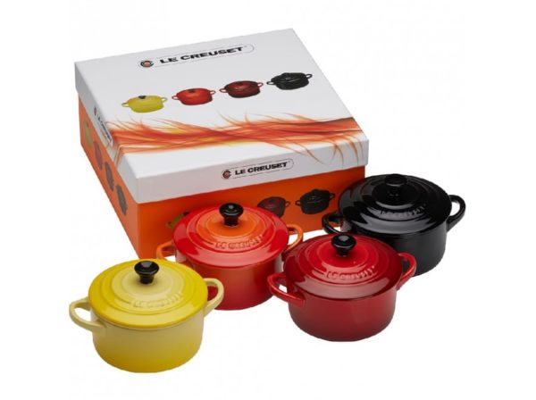 COFFRET 4 MINI COCOTTES DIAMETRE 10 CM 0,25CL LE CREUSET