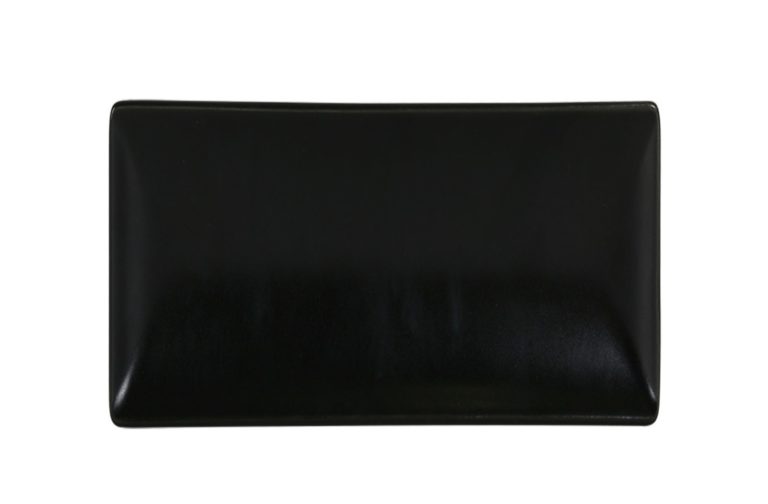 ASSIETTE PLATE RECTANGULAIRE EN GRES NOIR